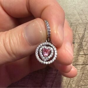 Pandora Pink Heart Halo Dangle Charm